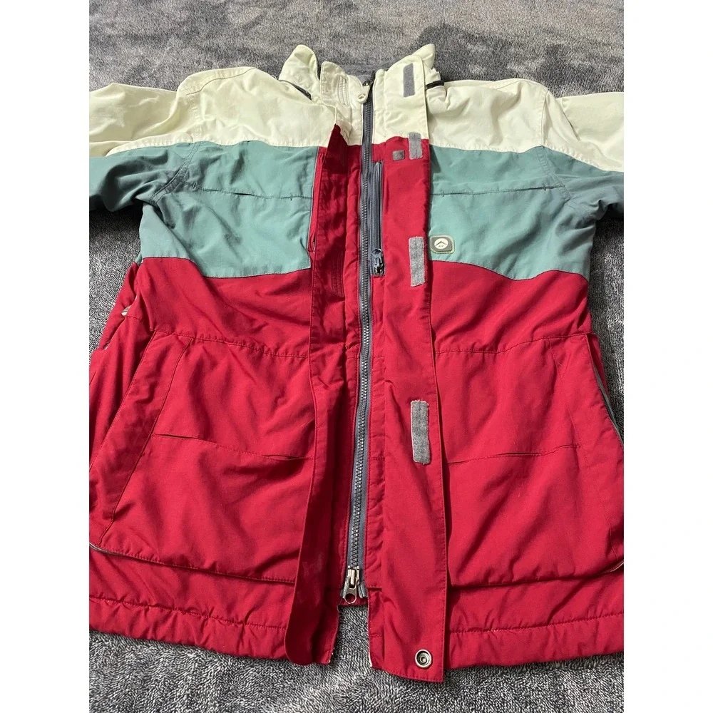 VTG American‎ Eagle Superpipe Board Jacket Mens Medium Red Teal Fleece Lined